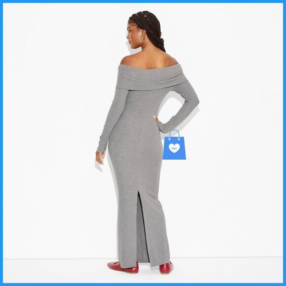 XS - Womens Long Sleeve Maxi Sweater Dress - Wild Fable - Gray - Picture 6 of 6